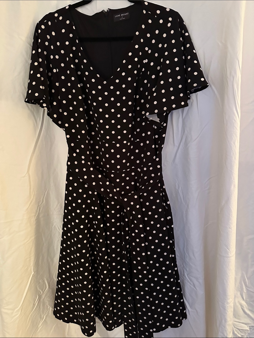 Lane Bryant Black and White Polka Dot Fit & Flare Dress